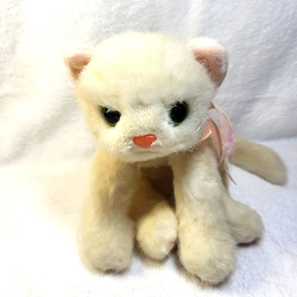 ty VINTAGE White Crystal Cat Stuffie